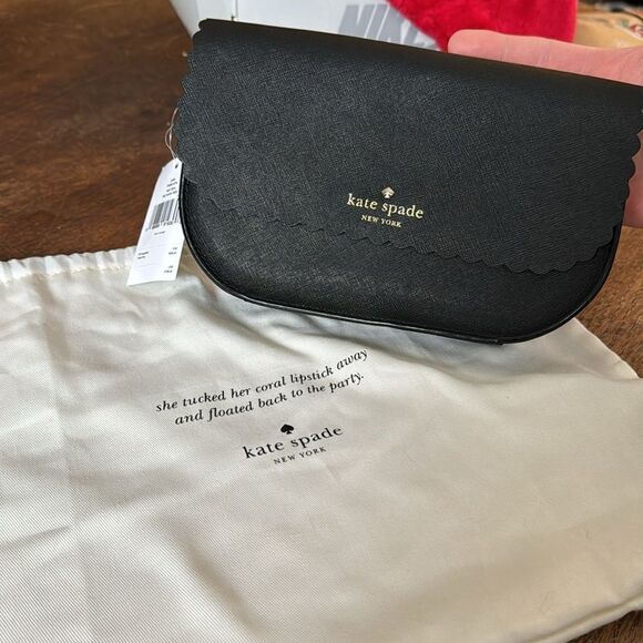 Kate Spade Cape Drive Jettie Scalloped Edge Crossbody Black New with tag